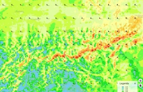 Wind visualization through meteorological workstation