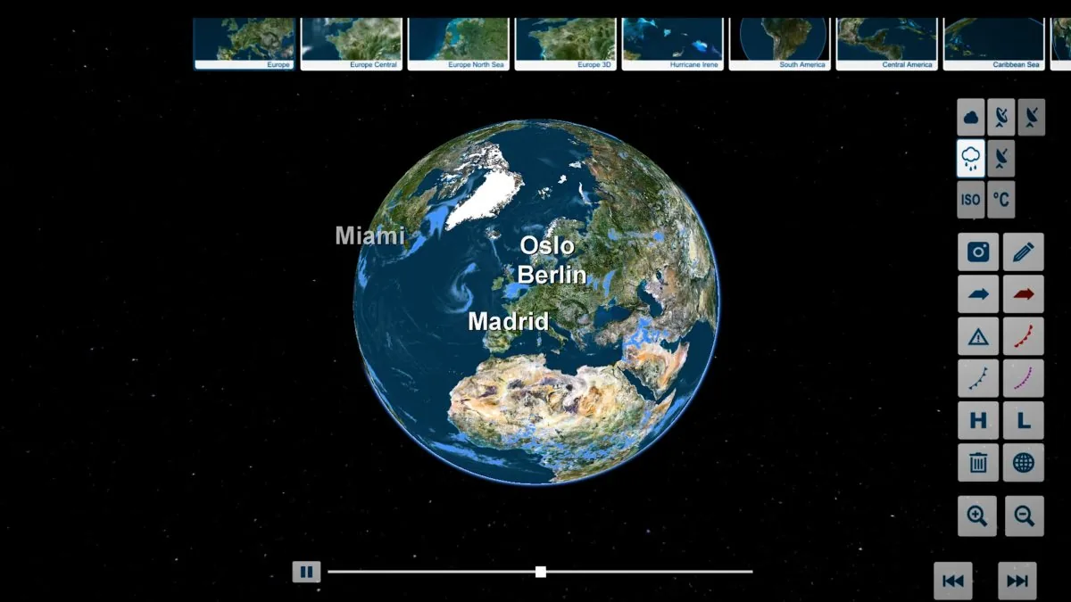 trivisTOUCH earth globe precipitation view