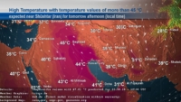 High temperature map of Iran